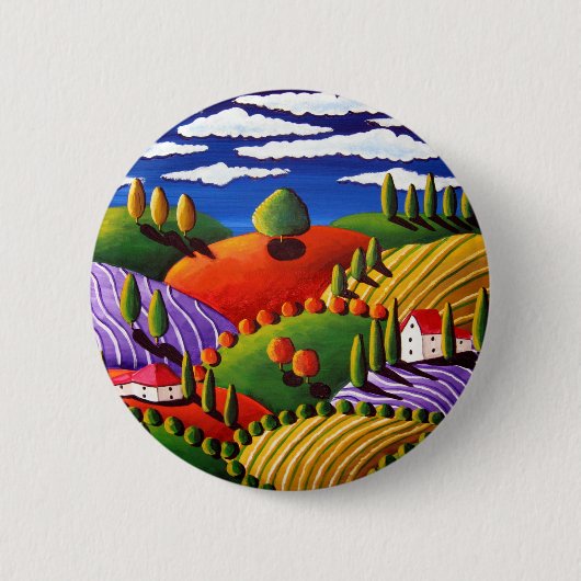 Tuscan Scene Ronde Button 5,7 Cm (Voorkant)