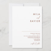 Tuscan Sienna | Moderne uitnodiging tot minimale w (Voorkant)