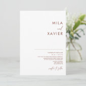 Tuscan Sienna | Moderne uitnodiging tot minimale w (Staand voorkant)