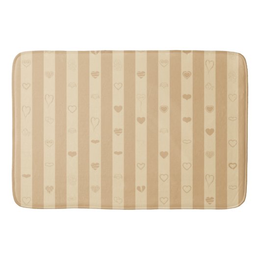 Tuscan Stripes Modern Heart Pattern Badmat (Voorkant)