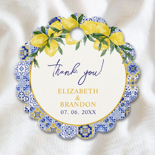 Tuscan-Style Wedding with Mediterranean Tiles Bedankjes Labels