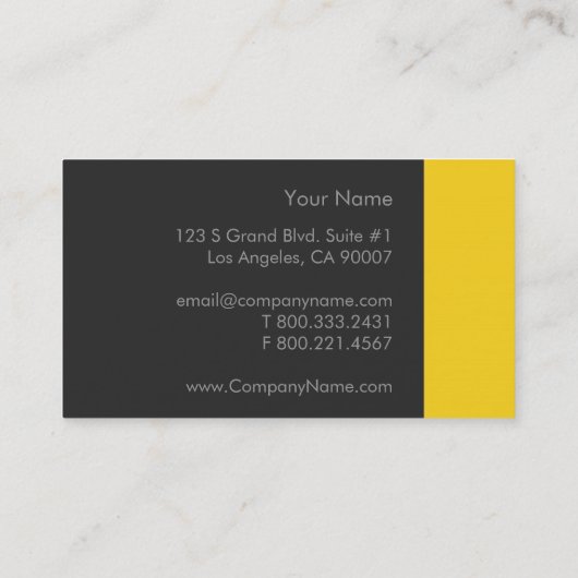 Tuscan Sun Yellow Bold Visitekaartje (Achterkant)