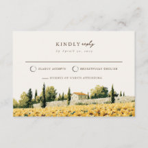 Tuscan Sunflower Farmhouse Huwelijkskaart RSVP 