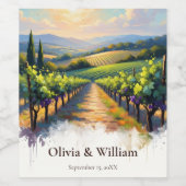 Tuscan Sunset Vineyard Wijn Etiket (Enkel label)