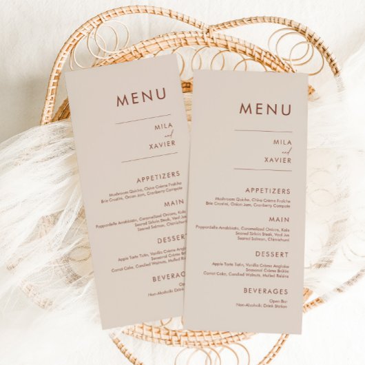 Tuscan Terracotta | Modern Minimal Wedding Menu