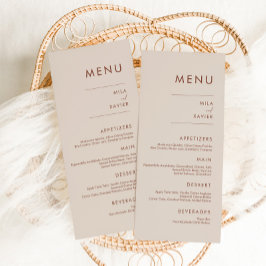 Tuscan Terracotta | Modern Minimal Wedding Menu