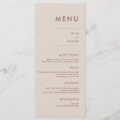 Tuscan Terracotta | Modern Minimal Wedding Menu (Voorkant)