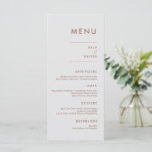 Tuscan Terracotta | Modern Minimal Wedding Menu (Staand voorkant)
