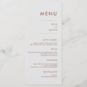 Tuscan Terracotta | Modern Minimal Wedding Menu (Voorkant)