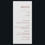 Tuscan Terracotta | Modern Minimal Wedding Menu<br><div class="desc">Dit eenvoudig elegante menuontwerp kenmerkt moderne minimale sans serif typografie,  prachtig rustige bohemen kleuren die slechts de informatie leveren die een doel dient. Verzamel je geliefden rond een mooie maaltijd met ons chique en eenvoudig terracotta collectie.</div>