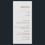 Tuscan Terracotta | Modern Minimal Wedding Menu<br><div class="desc">Dit eenvoudig elegante menuontwerp kenmerkt moderne minimale sans serif typografie,  prachtig rustige bohemen kleuren die slechts de informatie leveren die een doel dient. Verzamel je geliefden rond een mooie maaltijd met ons chique en eenvoudig terracotta collectie.</div>