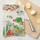 Tuscan, Tuscany, Italy, olijven, lemons, tomatoene Theedoek (Quarter Fold)