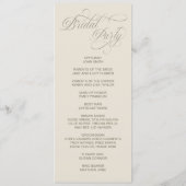 Tuscan Valla Calligraphy double side program card  Programmakaart (Achterkant)