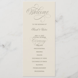 Tuscan Valla Calligraphy dubbele zijde programmkaa Programmakaart