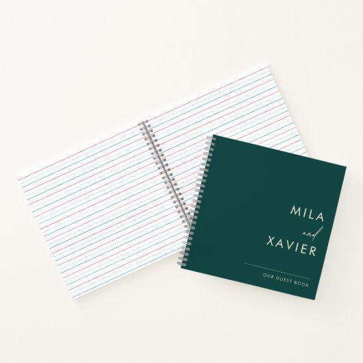 Tuscan Verde | Modern Minimal Wedding Guest Book Notitieboek (Binnen)