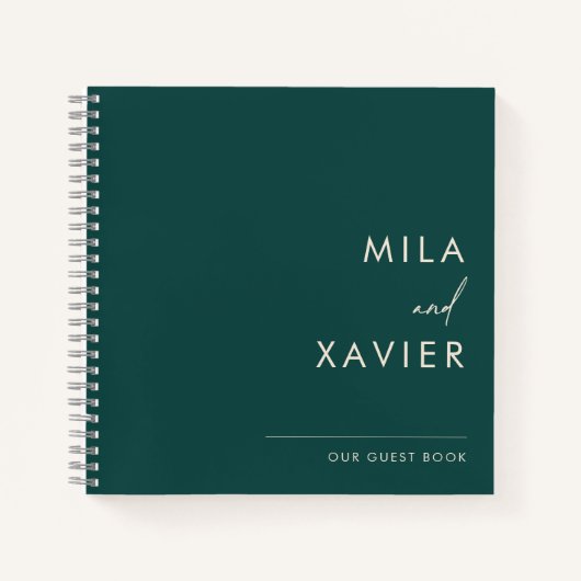 Tuscan Verde | Modern Minimal Wedding Guest Book Notitieboek (Voorkant)