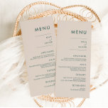 Tuscan Verde | Modern Minimal Wedding Menu<br><div class="desc">Dit eenvoudig elegante menuontwerp kenmerkt moderne minimale sans serif typografie,  prachtig rustige bohemen kleuren die slechts de informatie leveren die een doel dient. Verzamel je geliefden rond een mooie maaltijd met ons chique en eenvoudig terracotta collectie.</div>