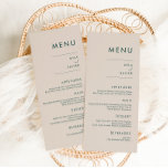 Tuscan Verde | Modern Minimal Wedding Menu<br><div class="desc">Dit eenvoudig elegante menuontwerp kenmerkt moderne minimale sans serif typografie,  prachtig rustige bohemen kleuren die slechts de informatie leveren die een doel dient. Verzamel je geliefden rond een mooie maaltijd met ons chique en eenvoudig terracotta collectie.</div>