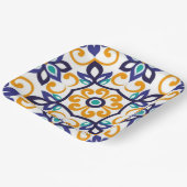 Tuscan Verve Vibrant Scrollwork Mediterranean Papieren Bordje (Gebogen)