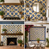Tuscan Verve Vibrant Scrollwork  Mediterranean  Tegeltje