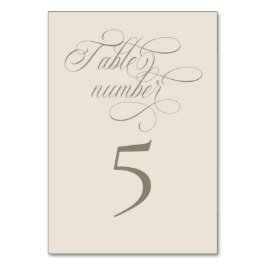 Tuscan Villa Calligraphy Table Number Card Kaart
