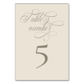 Tuscan Villa Calligraphy Table Number Card Kaart (Achterkant)