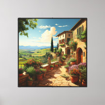 Tuscan Villa Canvas Wandkunst 40x40 inch