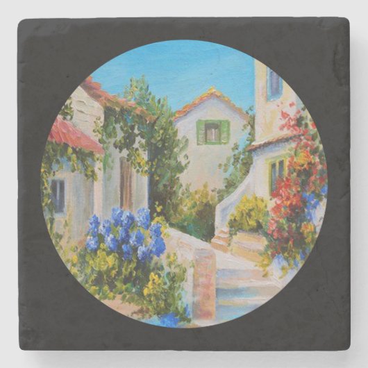 Tuscan Villa Fine Art Stenen Onderzetter (Voorkant)