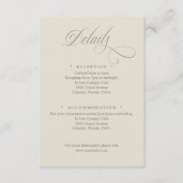 Tuscan Villa Script Details Enclosure Card Informatiekaartje