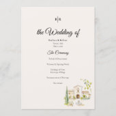 Tuscan Villa Wedding Program Elegant Italy Programmakaart (Voorkant)
