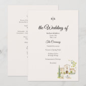 Tuscan Villa Wedding Program Elegant Italy Programmakaart (Voorkant / Achterkant)