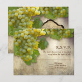 Tuscan Vineyard Rustic Elegant White Wine Art RSVP Kaart (Voorkant / Achterkant)