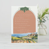 Tuscan Vineyard Wedding RSVP Card | Editable  Kaart (Staand voorkant)