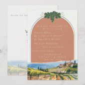 Tuscan Vineyard Wedding RSVP Card | Editable  Kaart (Voorkant / Achterkant)