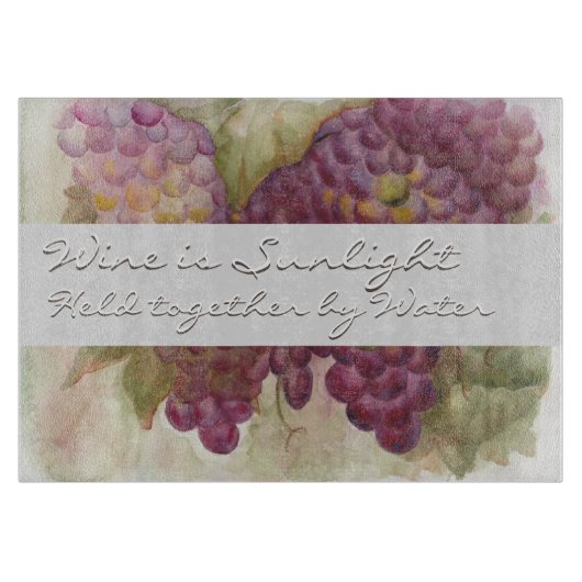 Tuscan Watercolor Grape Vineyard Galileo Quote Snijplank (Voorkant)