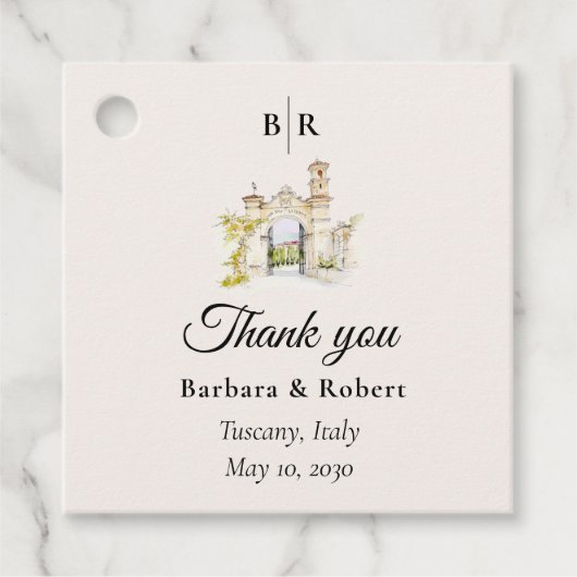 Tuscan Wedding Thank You Bedankjes Labels (Voorkant)
