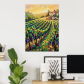 Tuscan wijngaard landschap poster (Thuiskantoor)