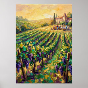 Tuscan wijngaard landschap poster