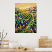 Tuscan wijngaard landschap poster (Keuken)