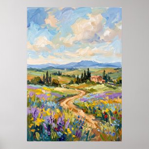 Tuscan Wildflower Path Landschaps poster
