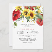 Tuscan Yellow Sunflower Bold Simple Weddena Invita Kaart (Voorkant)