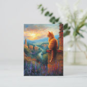 Tuscanische zonsondergang met een kaneelkleurige k briefkaart (Staand voorkant)