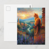 Tuscanische zonsondergang met een kaneelkleurige k briefkaart (Voorkant / Achterkant)