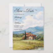 Tuscany Countryside Vineyard Wedding  Save The Date (Voorkant)