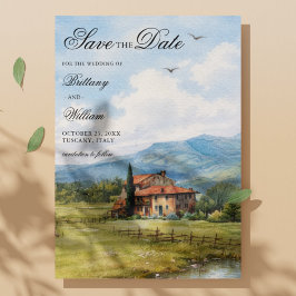 Tuscany Countryside Vineyard Wedding Save The Date