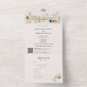 Tuscany Destination Wedding All In One Uitnodiging (Binnen)