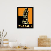 tuscany italië art deco retro poster (Keuken)