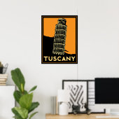 tuscany italië art deco retro poster (Thuiskantoor)