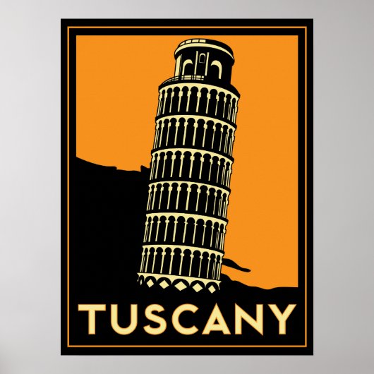 tuscany italië art deco retro poster (Voorkant)