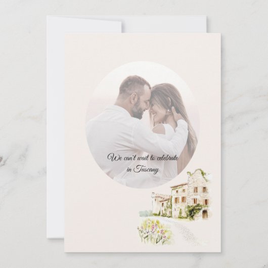 Tuscany Italy Destination Wedding Save The Date (Achterkant)